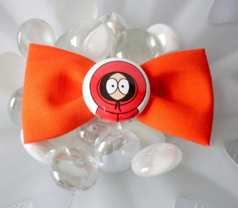 Kenny from South Park Orange Hair Bow Clip