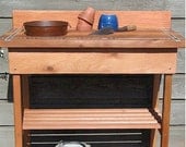 Potting Bench (Lg) w 'Rusty' Wash Basin Inlaid Tile