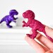 Baby T-Rex Dinosaurs in Fuchsia Hot Pink, Grape Purple Glitter Baby Shower Table Settings, Girly Girl Nursery Decor or Fun Home Decorations
