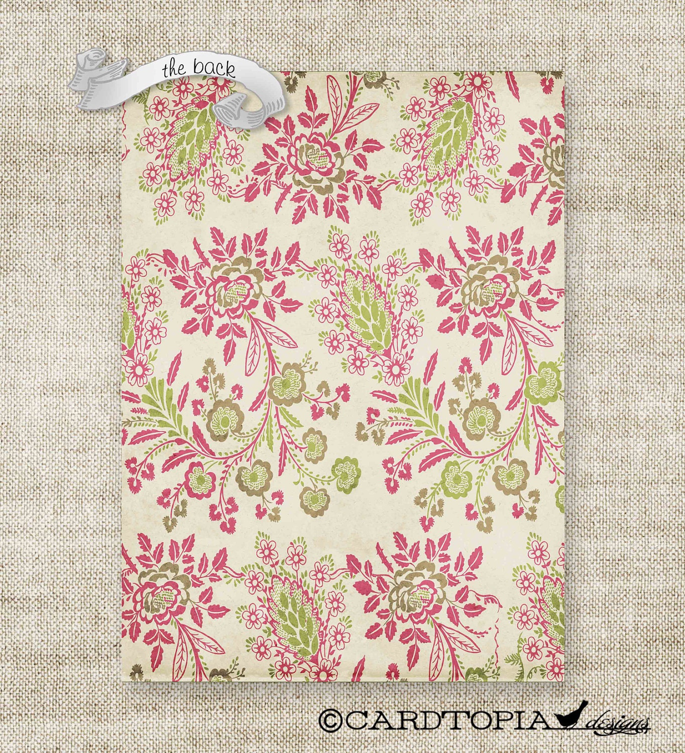Victorian GIRL BABY SHOWER Invitations Vintage Floral Banner Digital diy Printable Personalized Pink and Green - 81443334