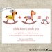 GIRL BABY SHOWER Invitations Rocking Horse Digital diy Printable Personalized - 96890366