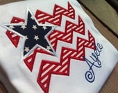 American Flag Shirt for 4th of July - Chevron Stripes