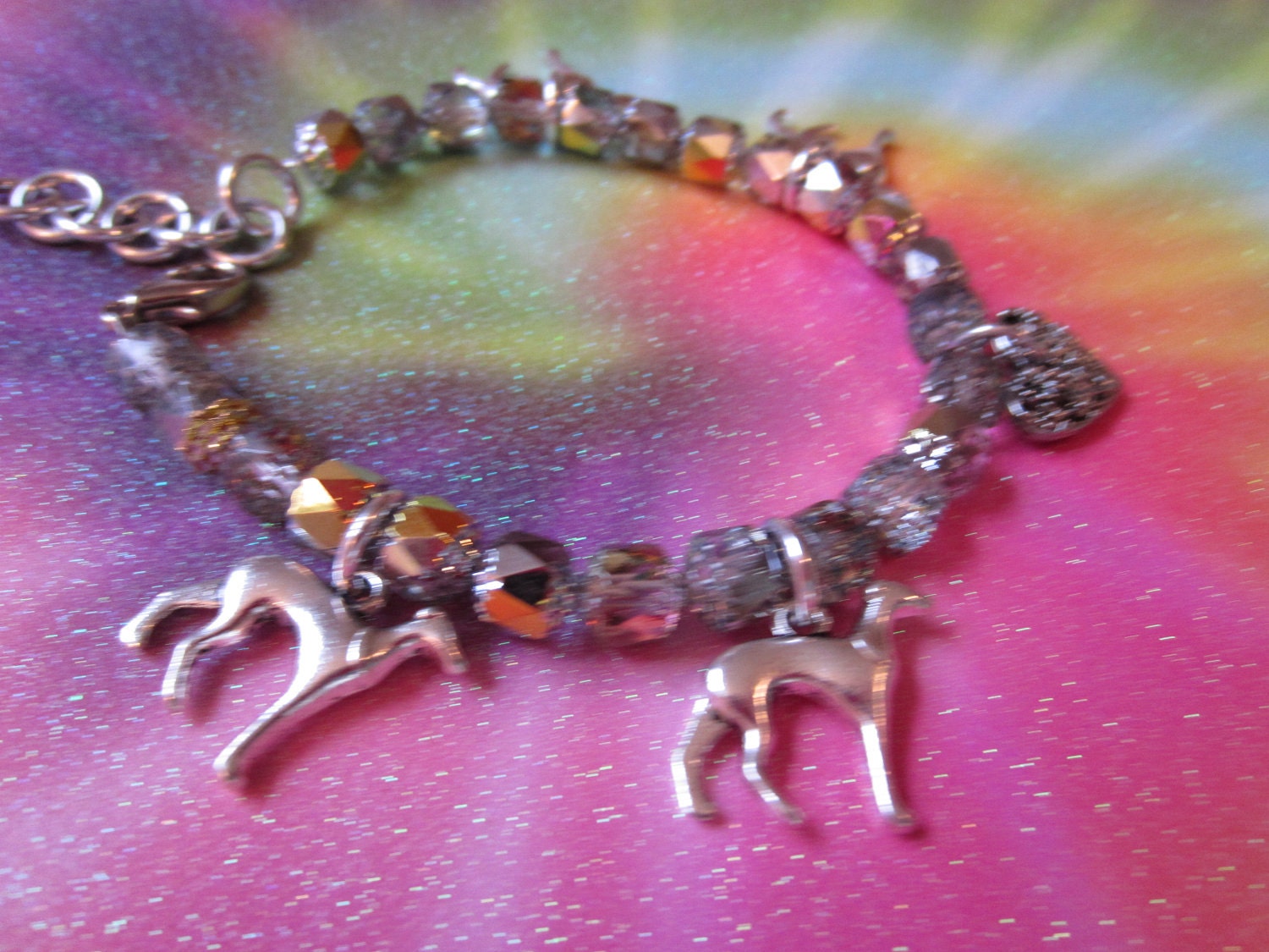 Cathedral bead Greyhound bracelet or anklet