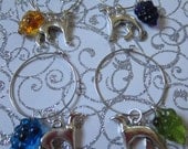 Set of 4 Greyhound wine glass charms