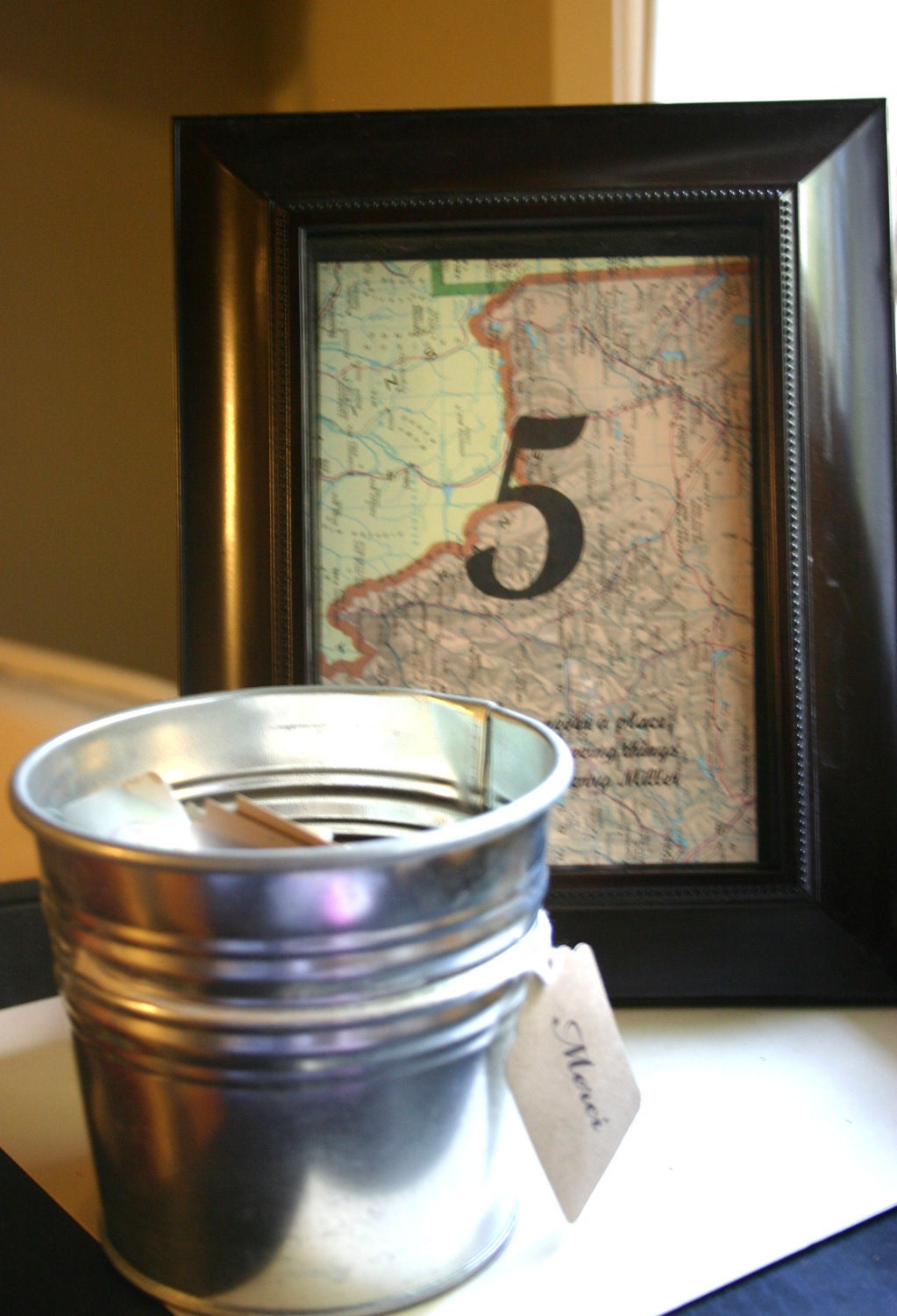 Vintage Map Table Numbers, Travel Themed, Set of 1-10