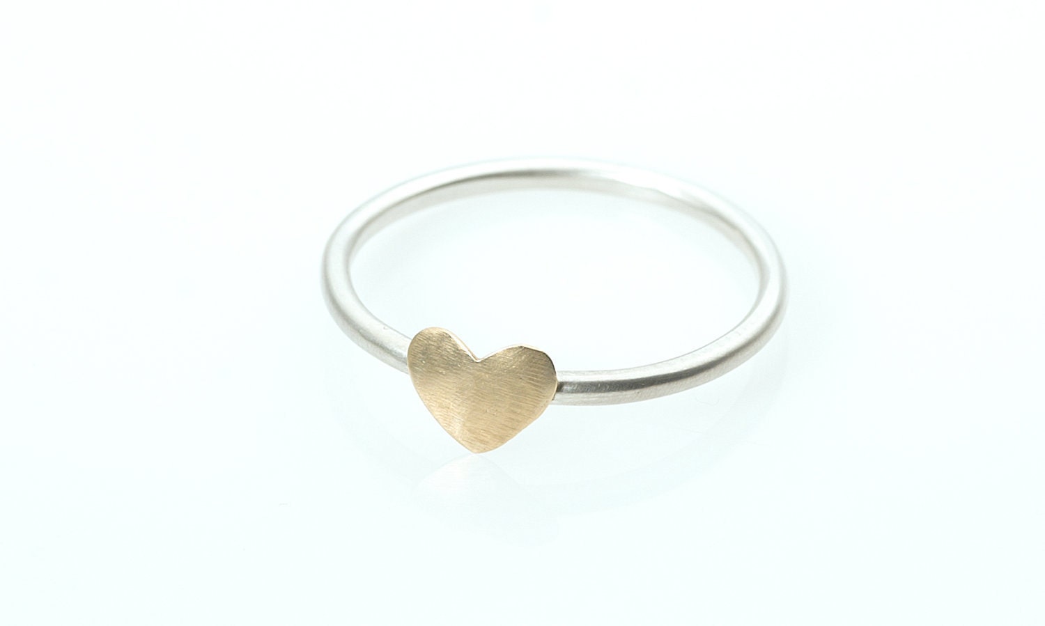 Custom For Ada - Heart Ring - 14K Gold filled Heart on a Sterling Silver Ring