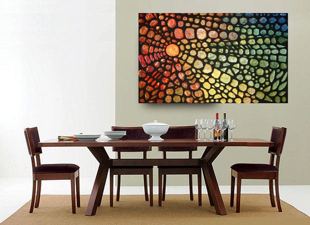 Reserved JUST for Tiffany....... Heavy Textured Metallic Large Painting on Canvas...- by Nata S.