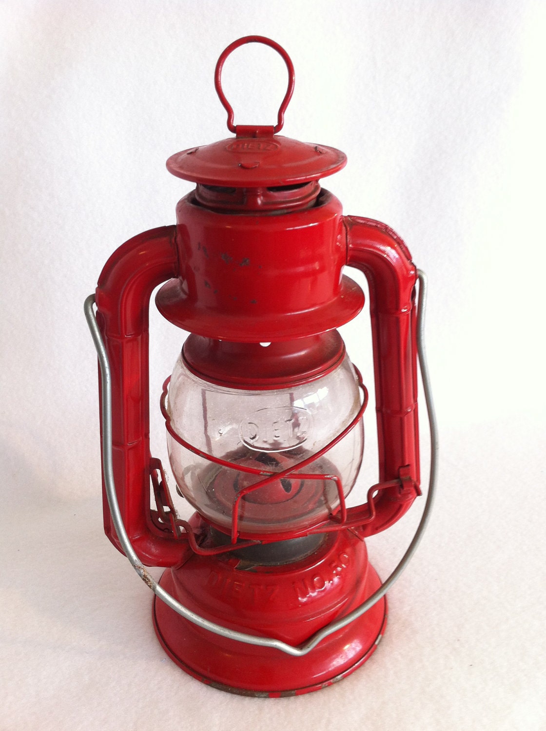 Dietz Hurricane Lantern, Vintage RED No. 50 Photo Prop