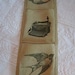Burlap Wall Mail Holder / Vintage Birds and Typewriter