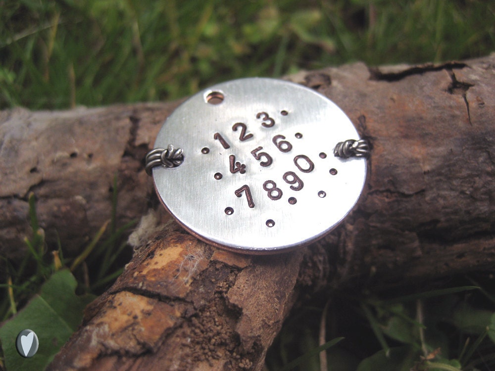 Handmade Personalized Pet Id Tag - Unique Pet Id Tag - Wire Wrapped - Aluminum Backer