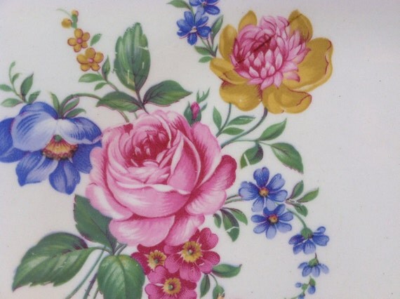 Vintage DinnerWare 1930-1940s China Homer Limoges USA Shabby Chic Floral