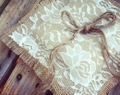 BURLAP RING BEARER Pillow