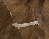 Silver Dachshund Necklace, Doxie Jewelry, Puppy Charm, Dog Silhouette, gift for dog owners- Handmade