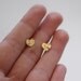 Tiny Gold Heart Post Earrings- Handmade- Free Shipping- Ready to Ship