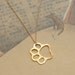 Dog Paw, Cat Paw Gold Necklace, Gift for Pet Lovers, Cute Animal Paw Jewelry- Handmade