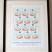 Swimming Whales Print - Custom modern nursery art poster - A3 (297 x 420 mm)