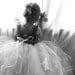Flower Girl Tutu Dress Crochet Bodice Shiny Ivory and Mocha with Tulle Rose Special Occasion Dress Infant to Toddler Size 4