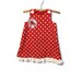 Size 2 dress, Red and white polka dot A - line spotty dotty dress, size 2T, with frill, baby dress, upcycled toddler girl clothing