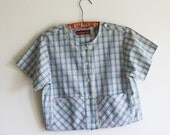 Plaid Pastel Sasson Midriff Crop Top T-shirt
