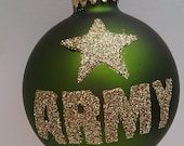 Personalized US Army Glass Ball Ornament - United States Army Military Ornament