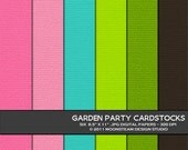 INSTANT DOWNLOAD Garden Party Textured Digital Backgrounds, Pink, Blue, Green, Brown Digital Papers, 8.5x11 or 12x12 or A4 Commercial Use