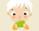 Print A5  //  An apple a day keeps the doctor away  //  Drawing 6x8