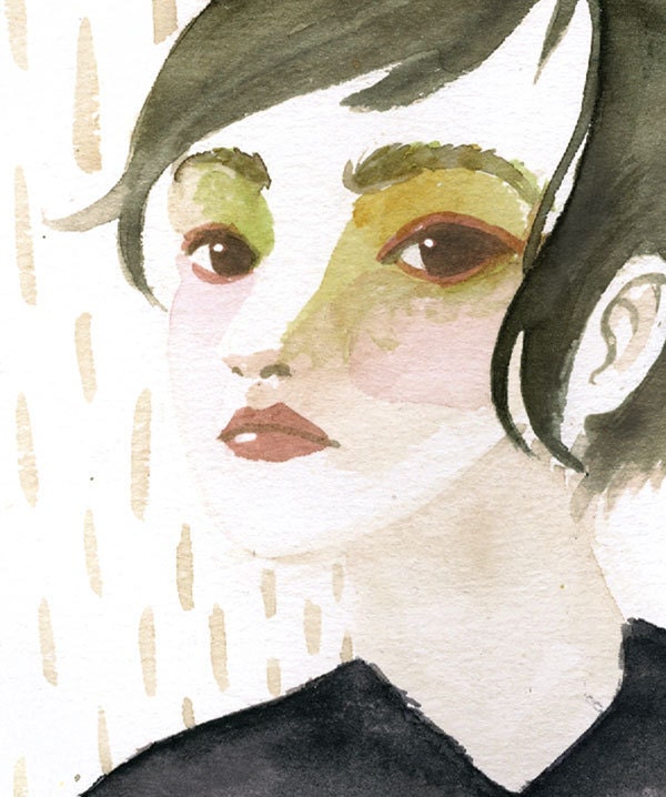 A4 print // Watercolor print // Rain.