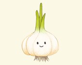 garlic art print  // Lovely vegetables series // 6x8 print