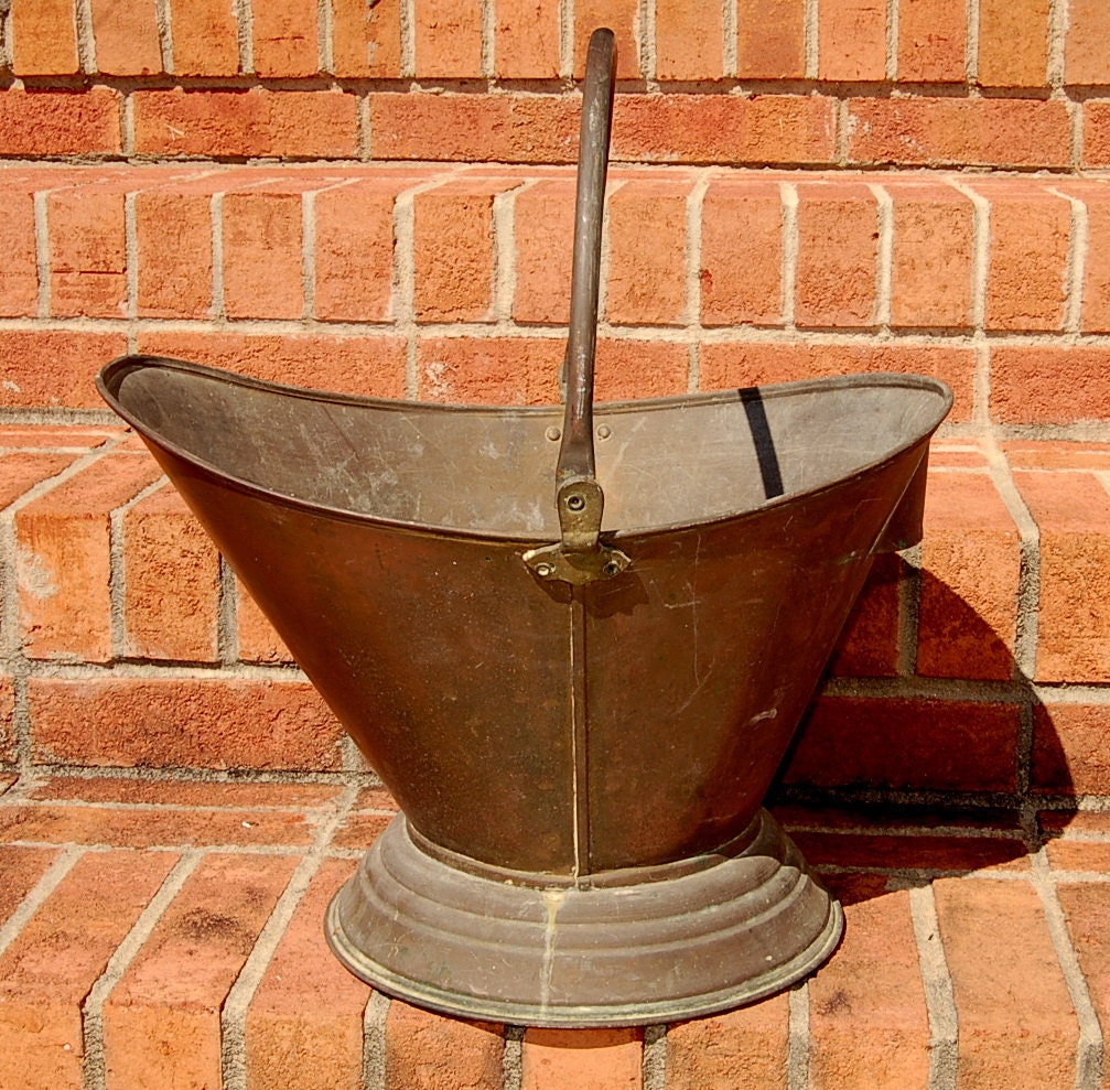 Items similar to Antique Copper Coal Bucket on Etsy