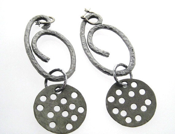 Earrings. Very Long Metal Stylish Aluminum Lightweighted By Brand Faina. Reserved for Brenda.