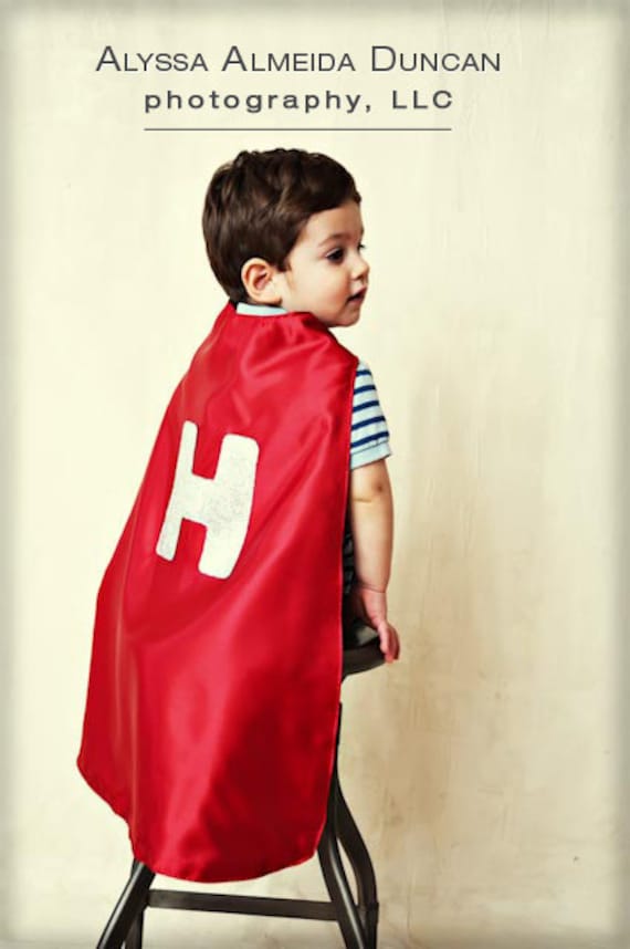 Reversible Superhero Cape - Add Your Child's Initial - Choose Your Colors - Personalized Costume for Boy or Girl