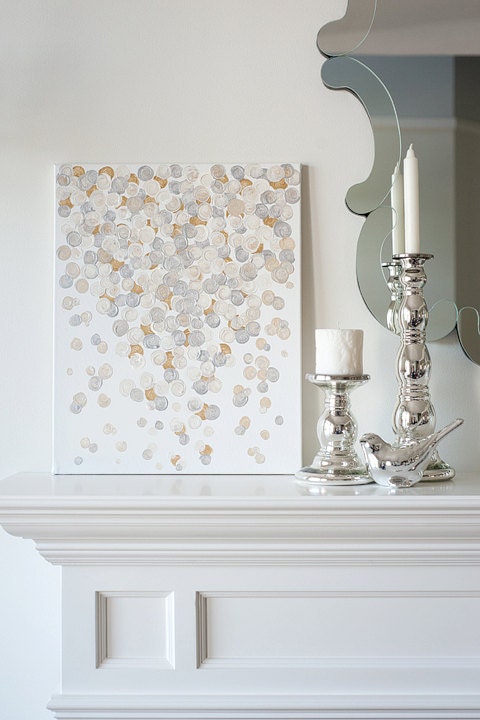 16x20 Canvas Painting- Confetti: Metallic