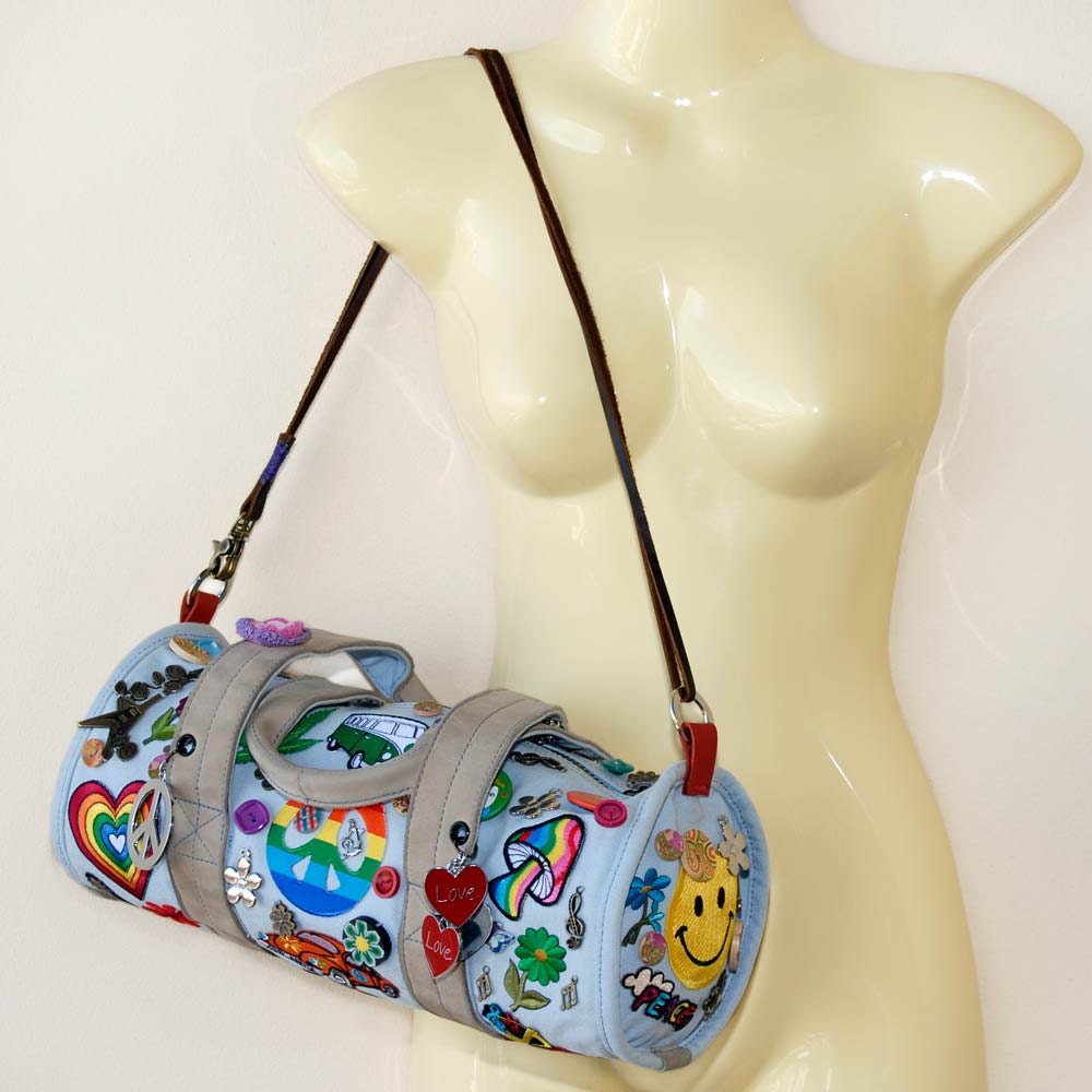 Peace and love purse, Hippy chic , boho style, Groovy, ONE OF A KIND