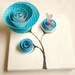 Christmas Gift-Mixed Media Art Original, Birthday Gift for Girl Nursery Art Whimsical-Blue, White, Pink