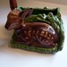Sweet Little Doe Fawn Deer Pocket Planter Container Garden by Shawnee Pottery - Made in USA