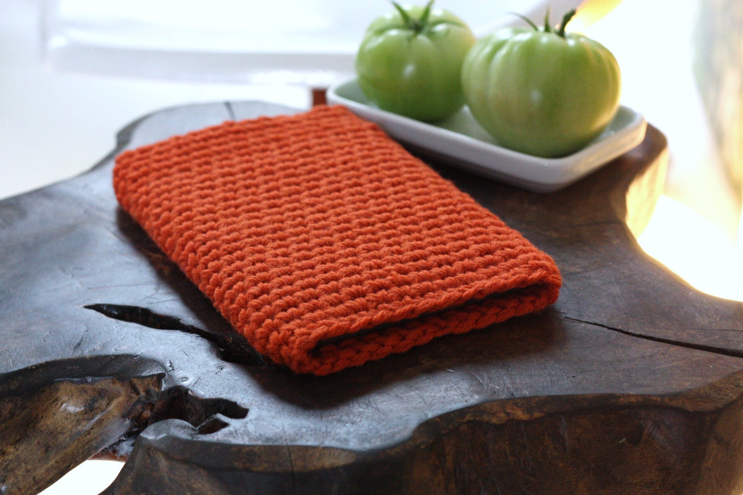 crochet cover, sleeve or case for iPad mini / kindle / kindle fire HD / eReader / nook / nexus 7 in TANGERINE orange