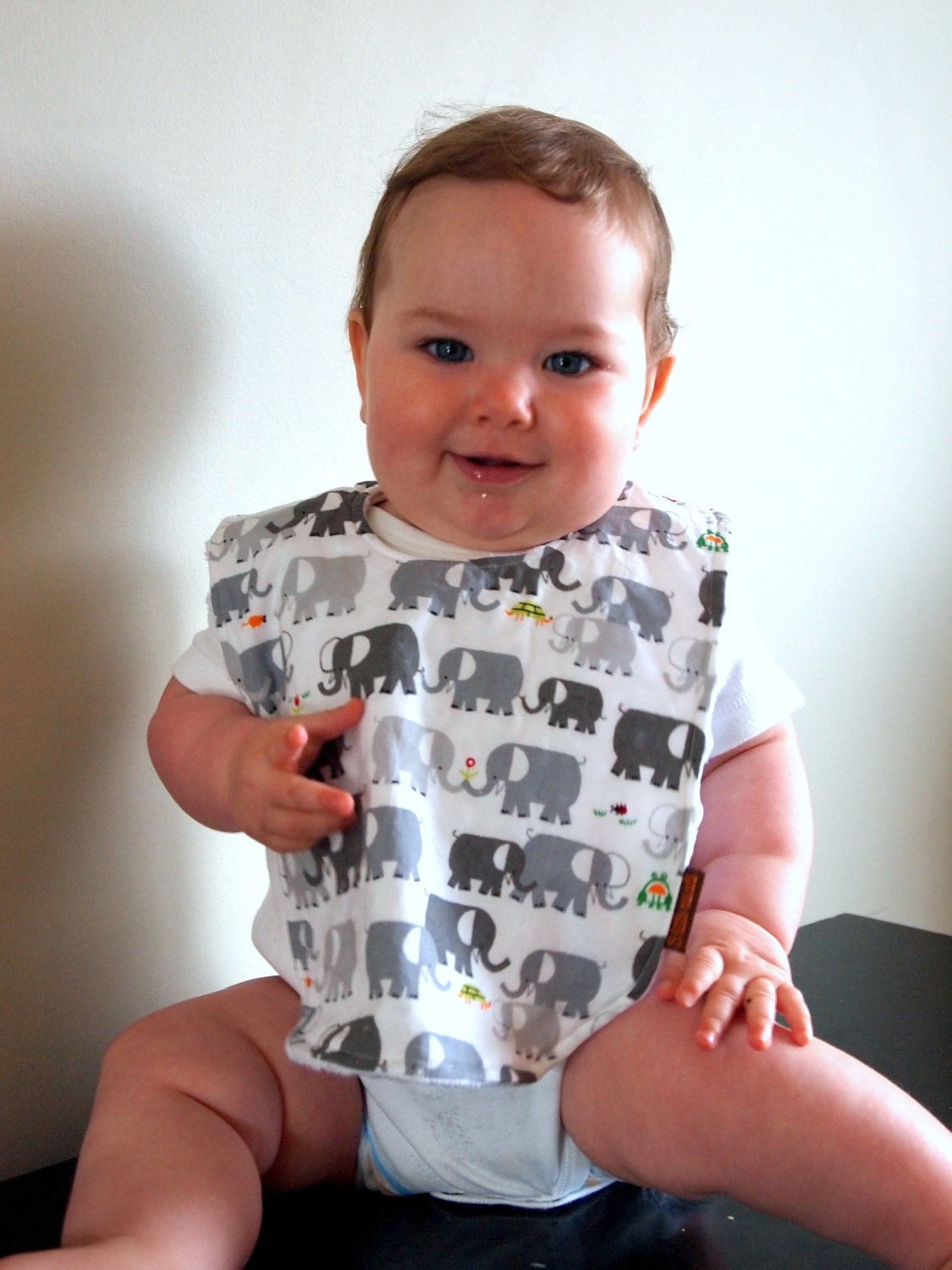Baby bib elephants Minky bib summer children - 3littlerascals