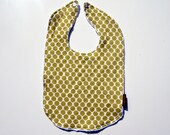 baby bib green polka dot minky cotton snap summer children amy butler