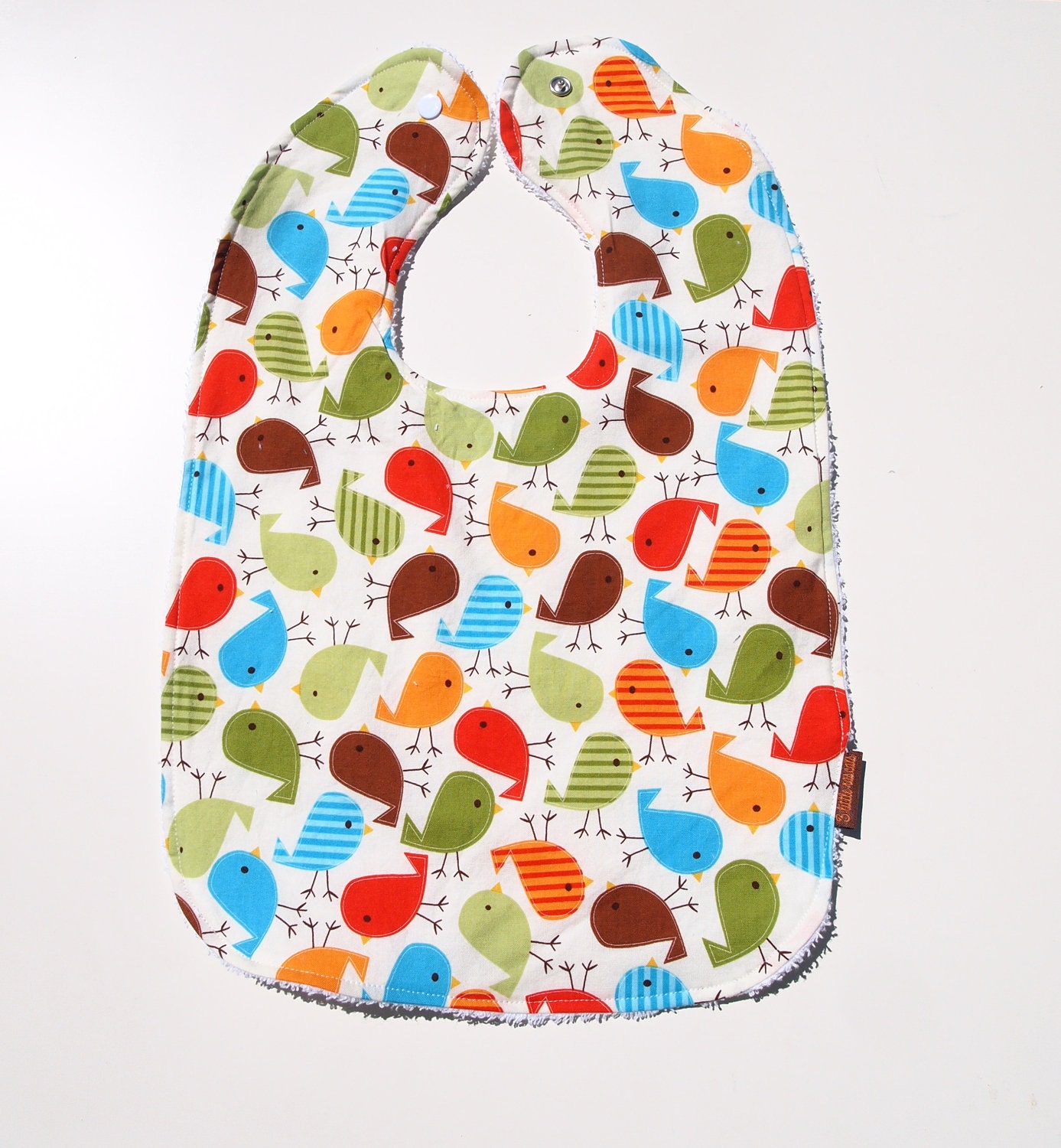 Spring Toddler Baby Bib Bird Bib large Little Birds Bright Colors Unisex