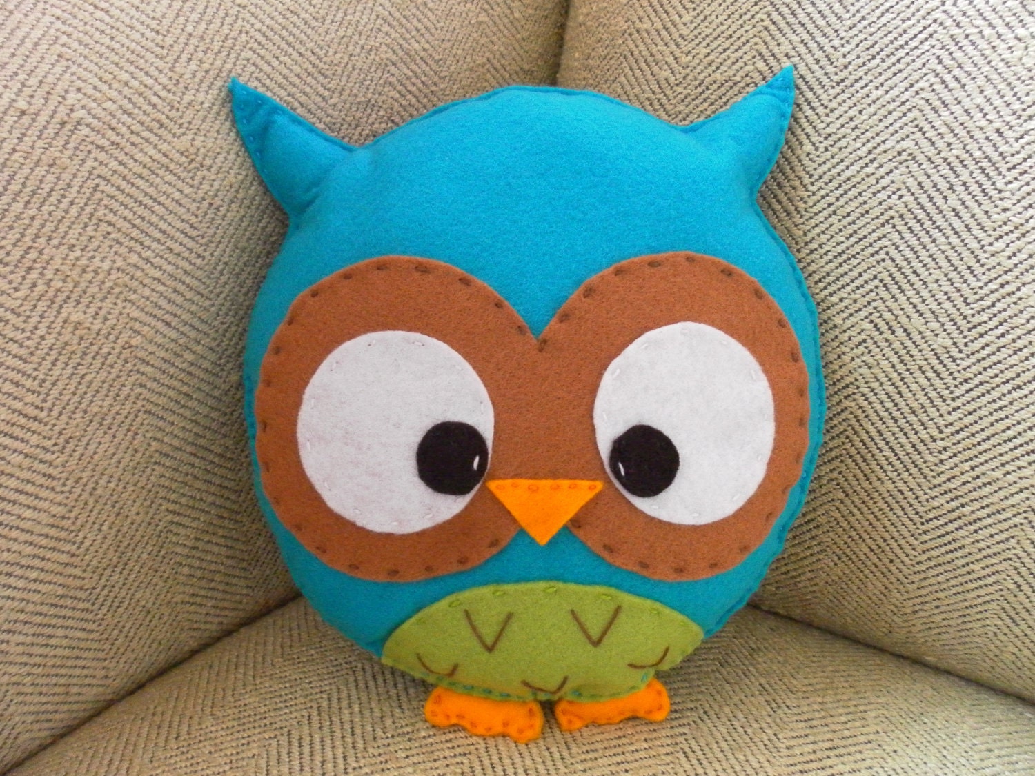 Large Plush Turquoise Owl Toy/Pillow