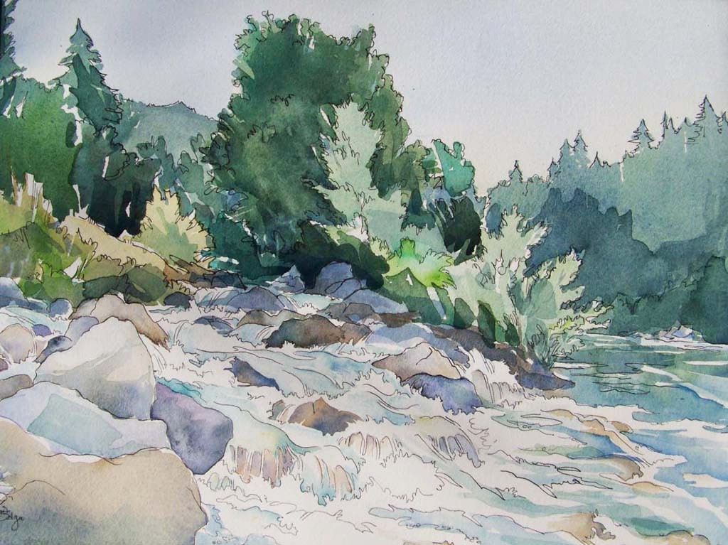 Joyful Sound of the Waters - LE Print in greens, blues, turquoise