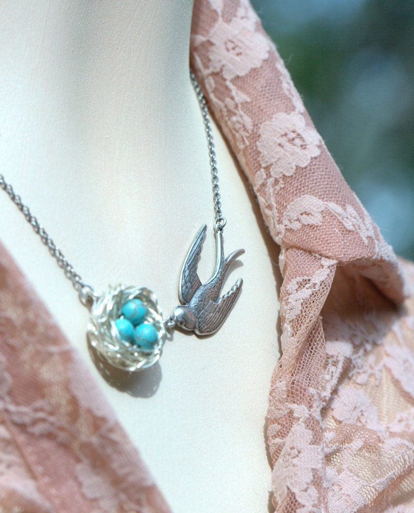 Birds nest Silver or in Brass. Custom number of eggs. Mothers Day or grandmothers, best friends family Bunny Birdsnest birdnest May spring
