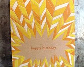 Happy Birthday  - Yellow Pattern Card