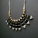 Tribal Horn Bib Necklace . Mother of Pearl . Bone . Black and White .