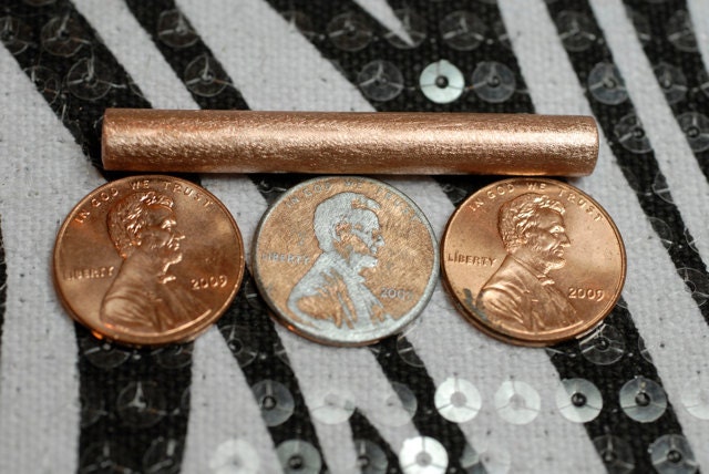 2 Inch Handmade Copper Tube Beads 10 pcs