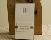 Letter D : Letterpress Notepad / Stationery Set