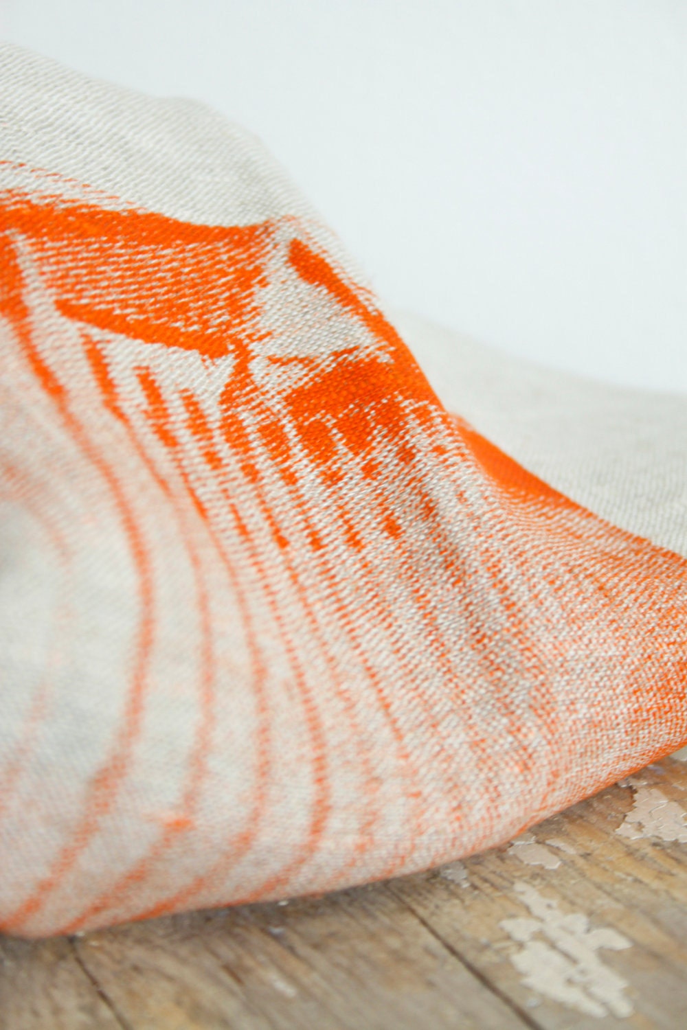 100% Linen Tea Towel - Orange Photograph Design