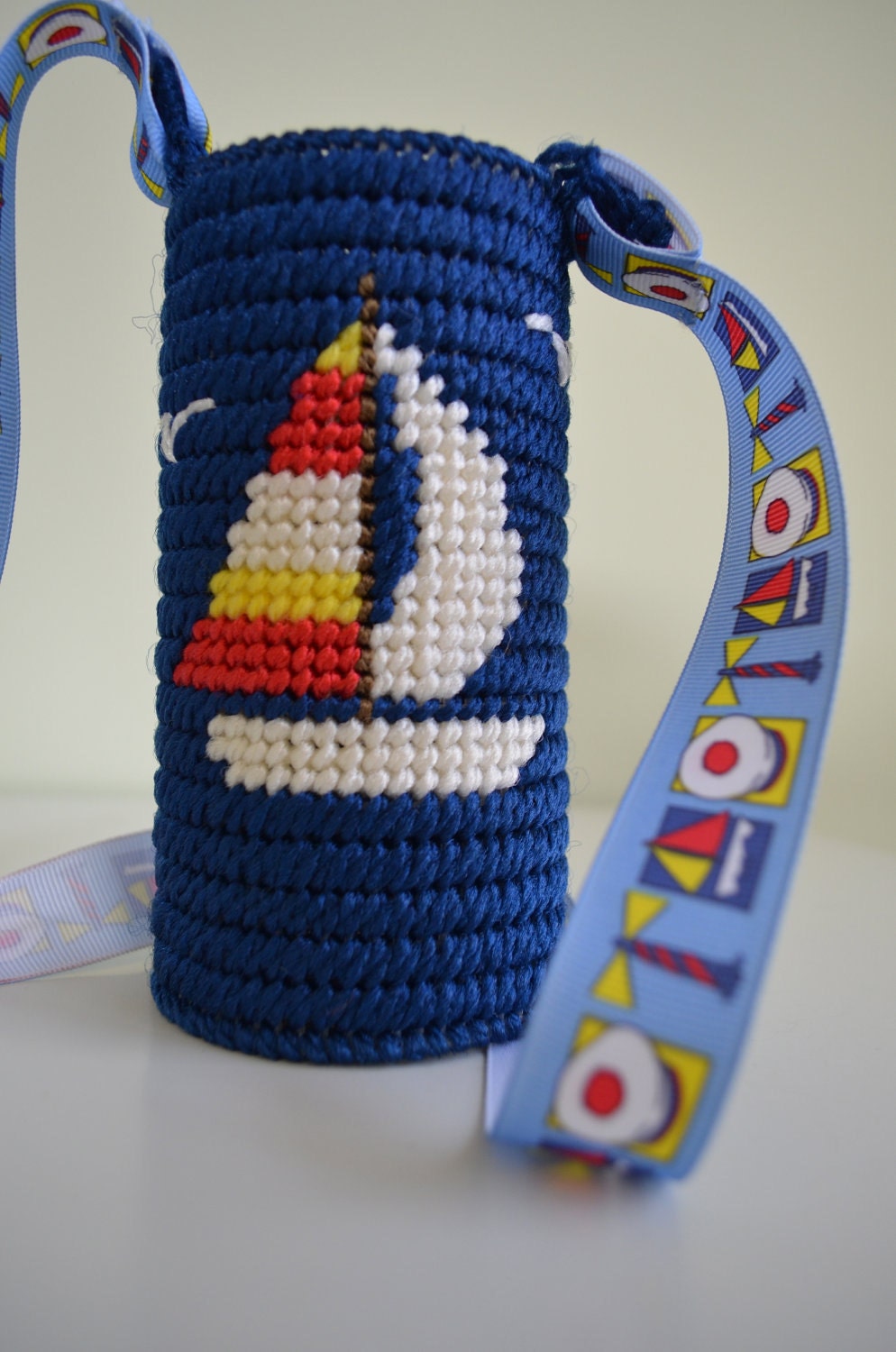 Sailboat Drink Cozy // Kitsch // Handmade
