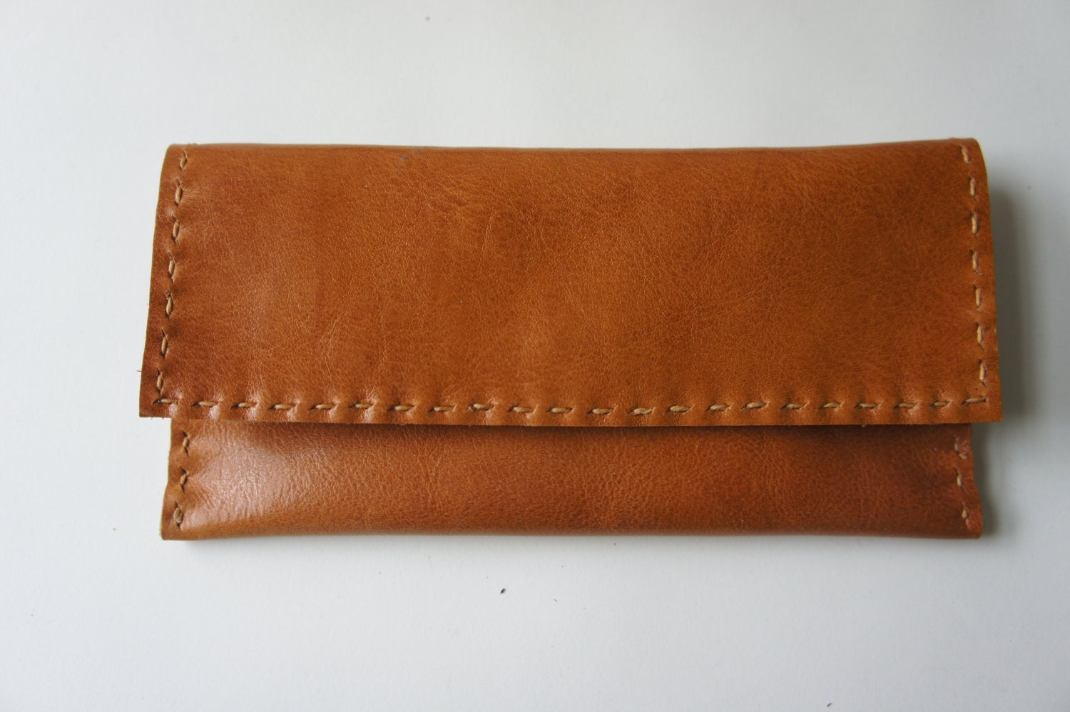 Leather Wallet - Small Clutch in Cognac - made to order