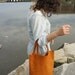 Simple Leather Tote - Cognac